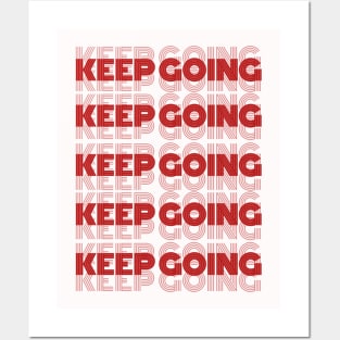 Keep Going Red Minimalist Motivational Aesthetic Design Posters and Art